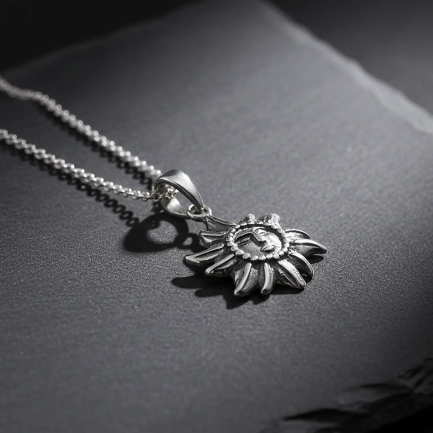 Divine Pure Silver Sun Face Pendant - Made With 925 Pure Silver