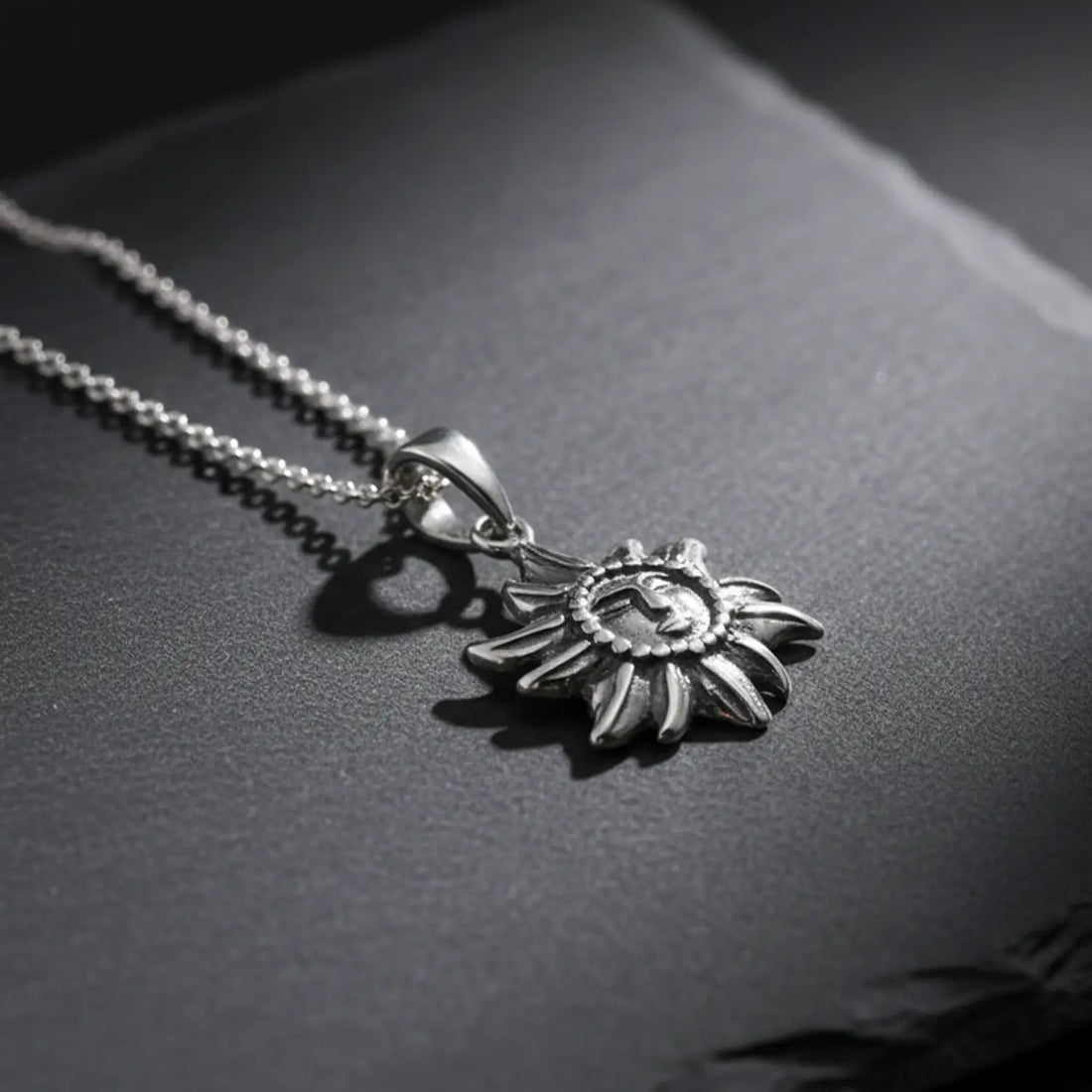 Divine Pure Silver Sun Face Pendant - Made With 925 Pure Silver