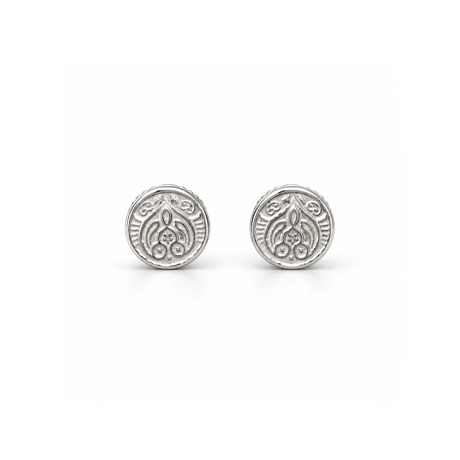 Intricate Oval Filigree Silver Stud Earrings - Made With Pure 925 Silver