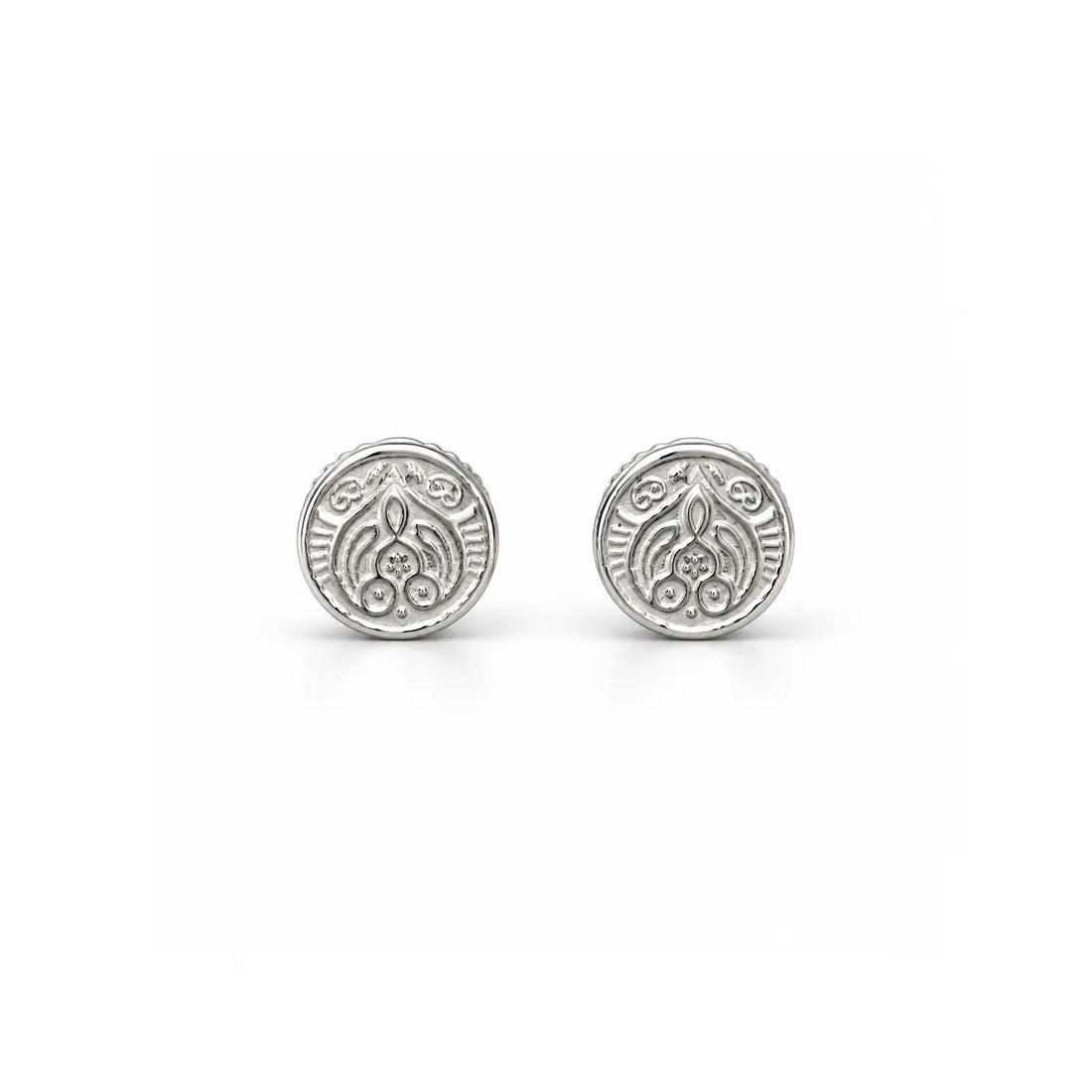 Intricate Oval Filigree Silver Stud Earrings - Made With Pure 925 Silver