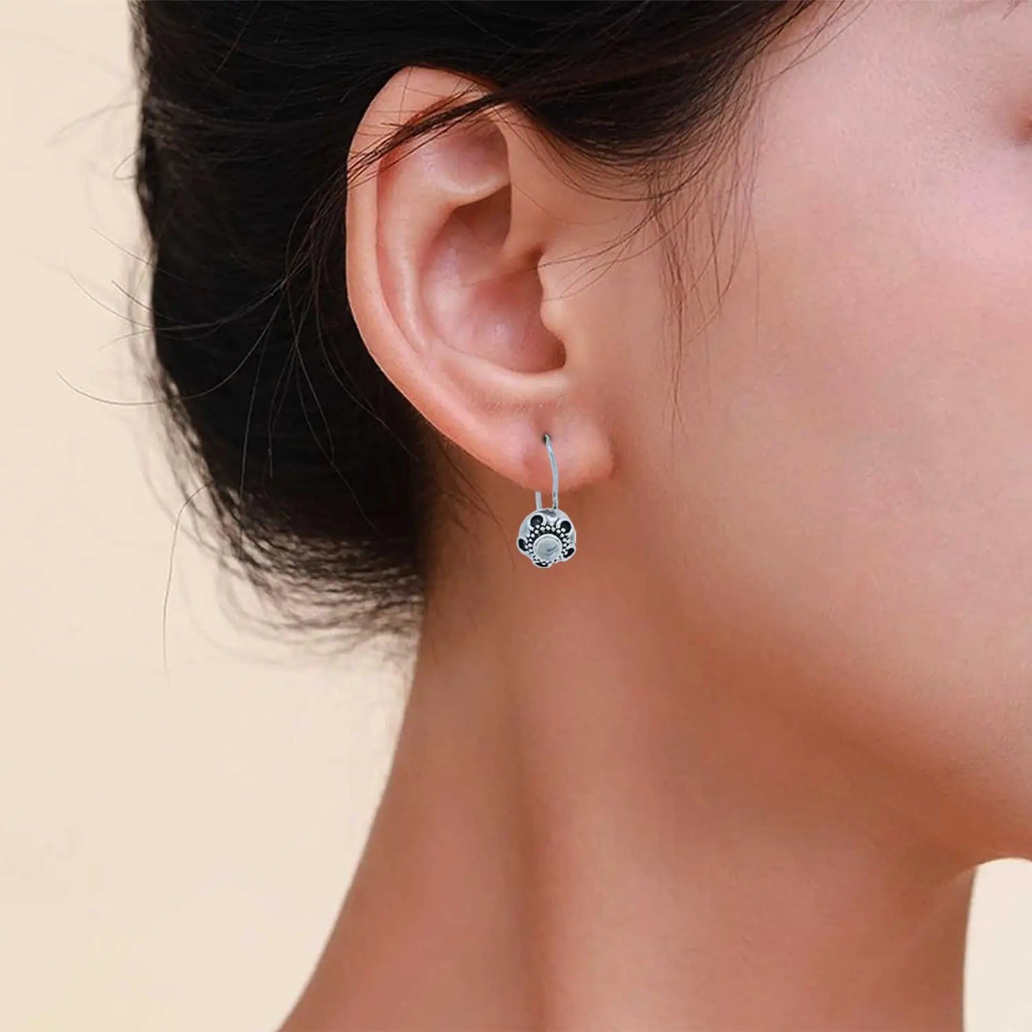 Antique Finish Pure Silver Drop Earrings  - Made With Pure 925 Silver
