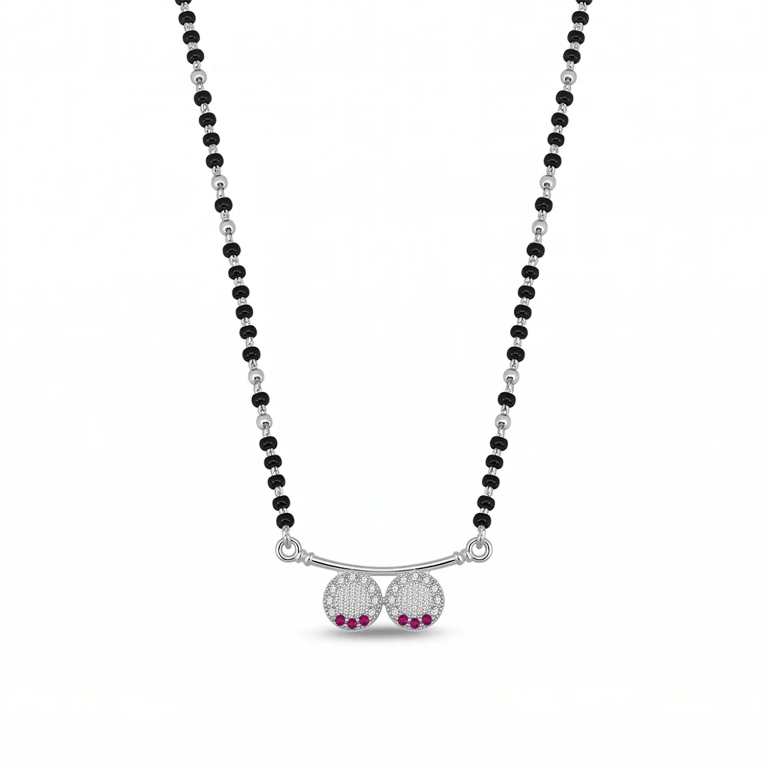 Beauty Combo – Pure 925 Sterling Silver Mangalsutra & Nose Pin