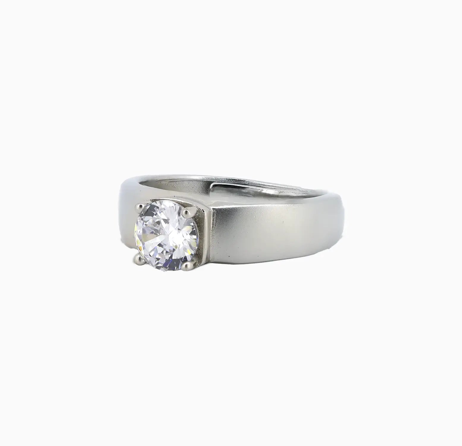 Elegant Solitaire Silver Ring - Made With Pure 925 Silver