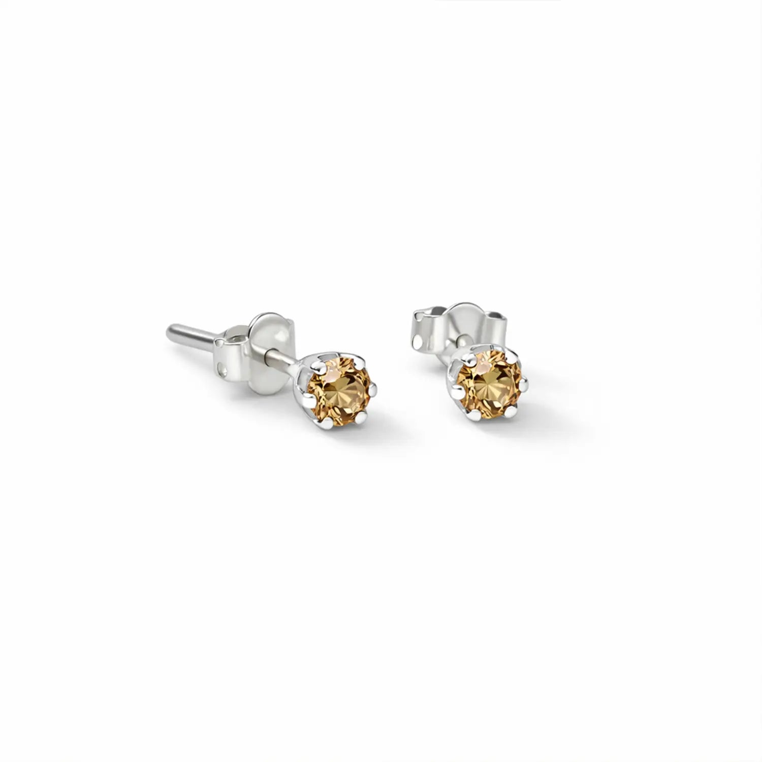 Radiant Yellow Gemstone Sterling Silver Stud Earrings- Made With Pure 925 Silver