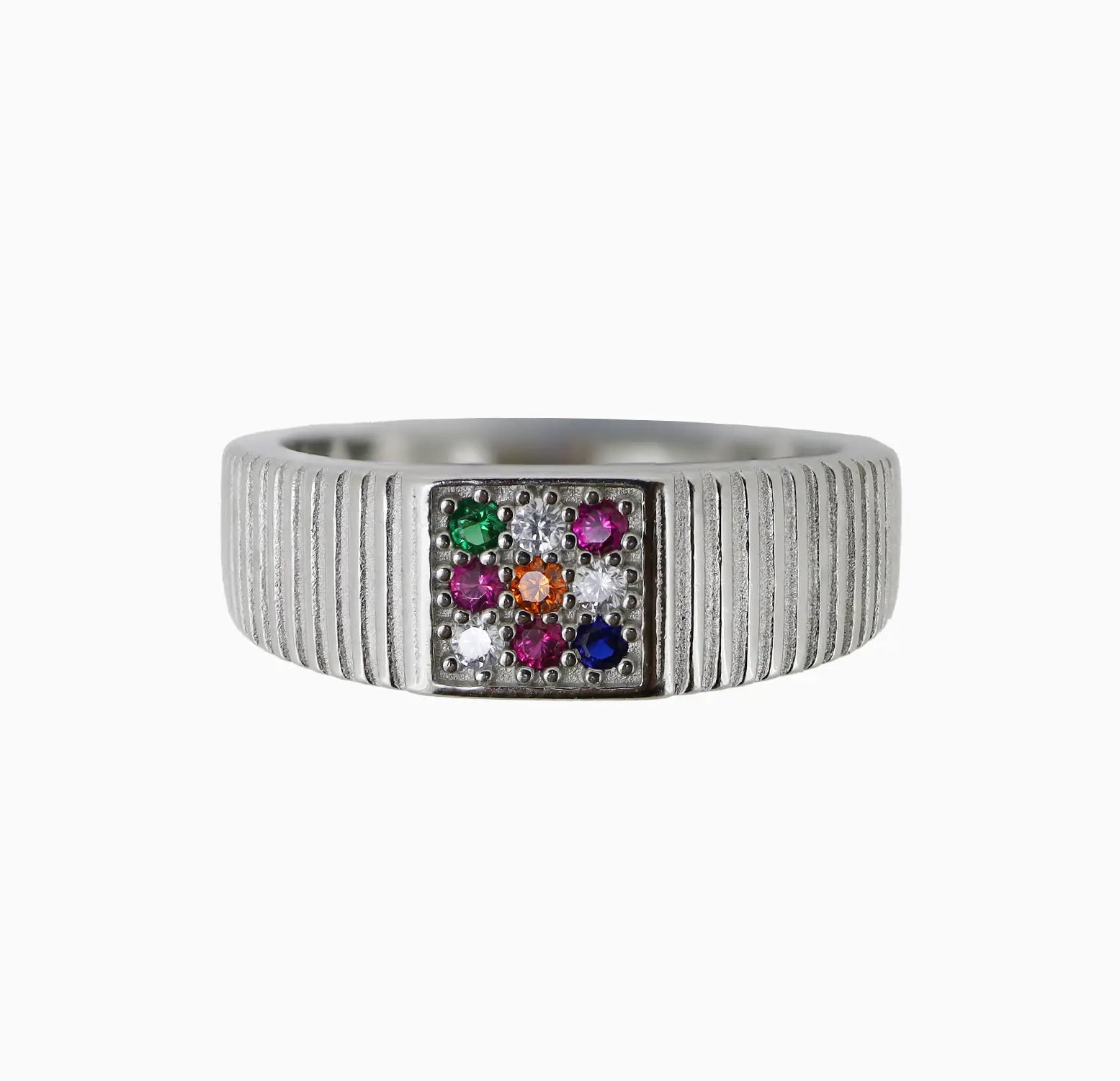 Nine-Gem Blessing Pure Silver Ring - Made With Pure 925 Silver