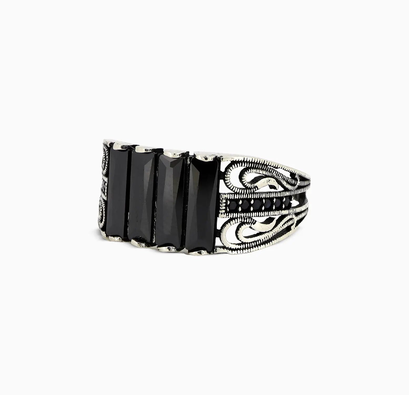 Vintage Black Onyx Silver Ring - Made With Pure 925 Silver