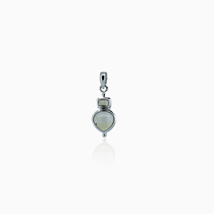Pure Silver Black Gemstone Pendant- Made With Pure 925 Silver