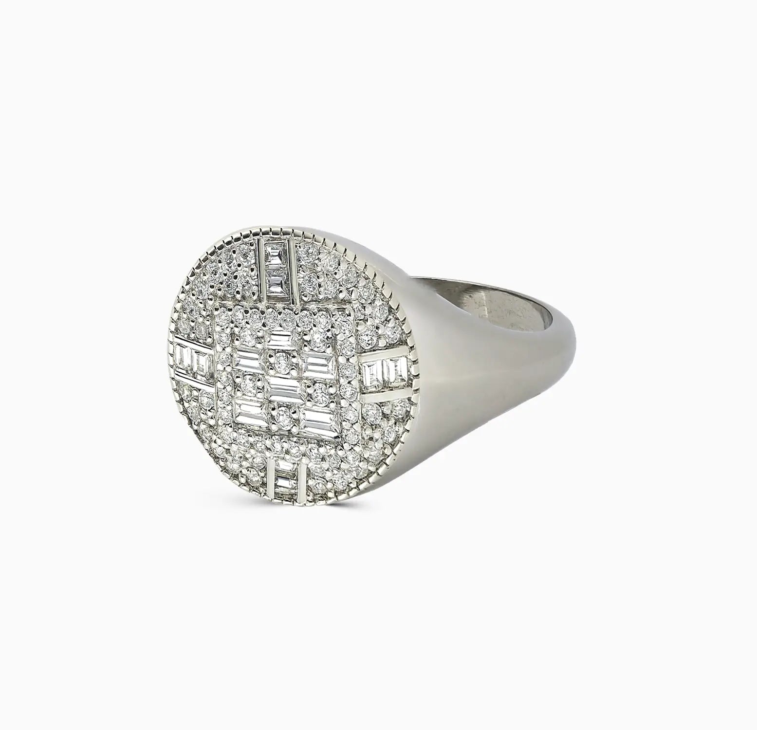 Pure Silver Round Cluster Statement Ring - Made With Pure 925 Silver