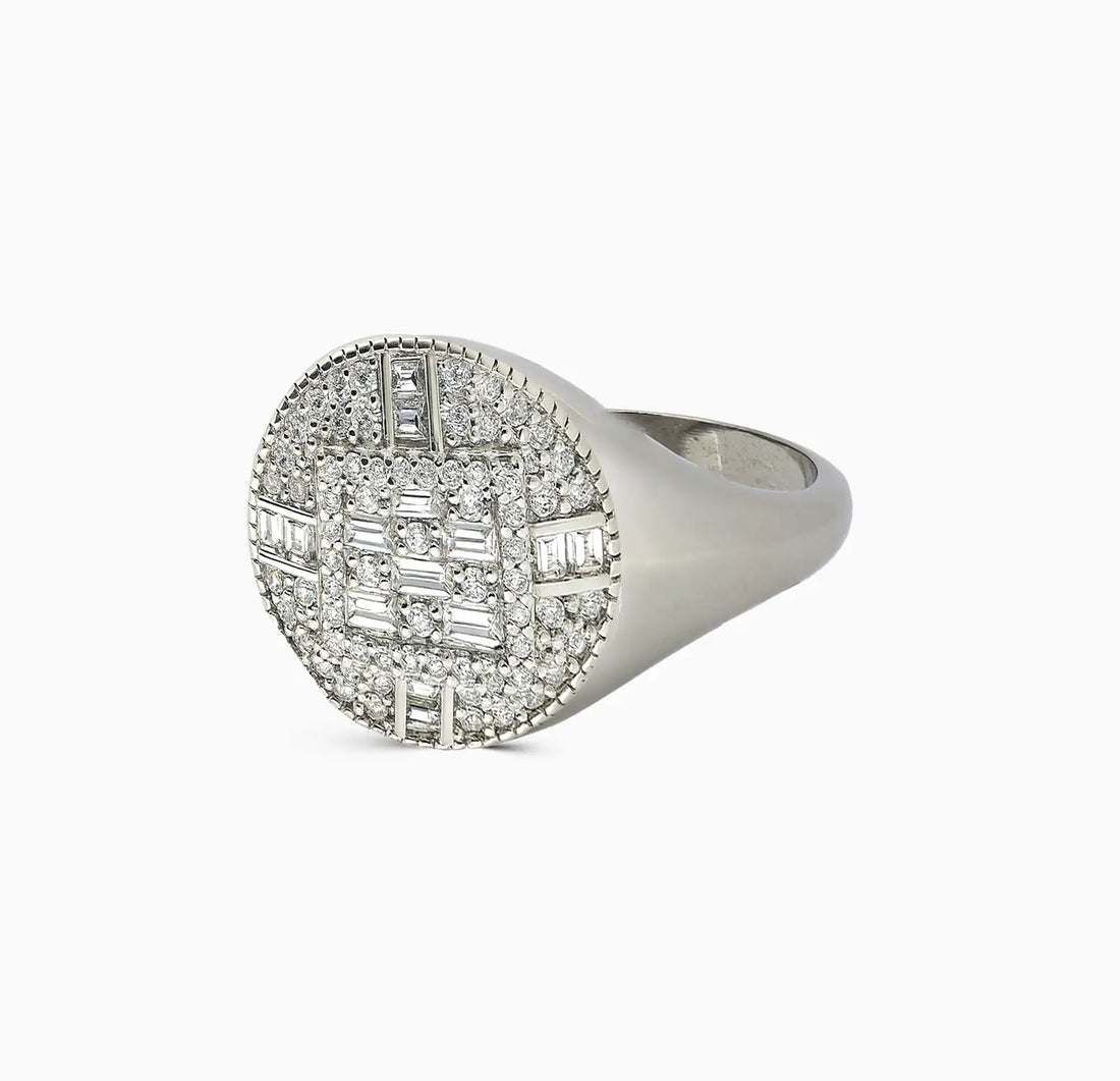 Pure Silver Round Cluster Statement Ring - Made With Pure 925 Silver