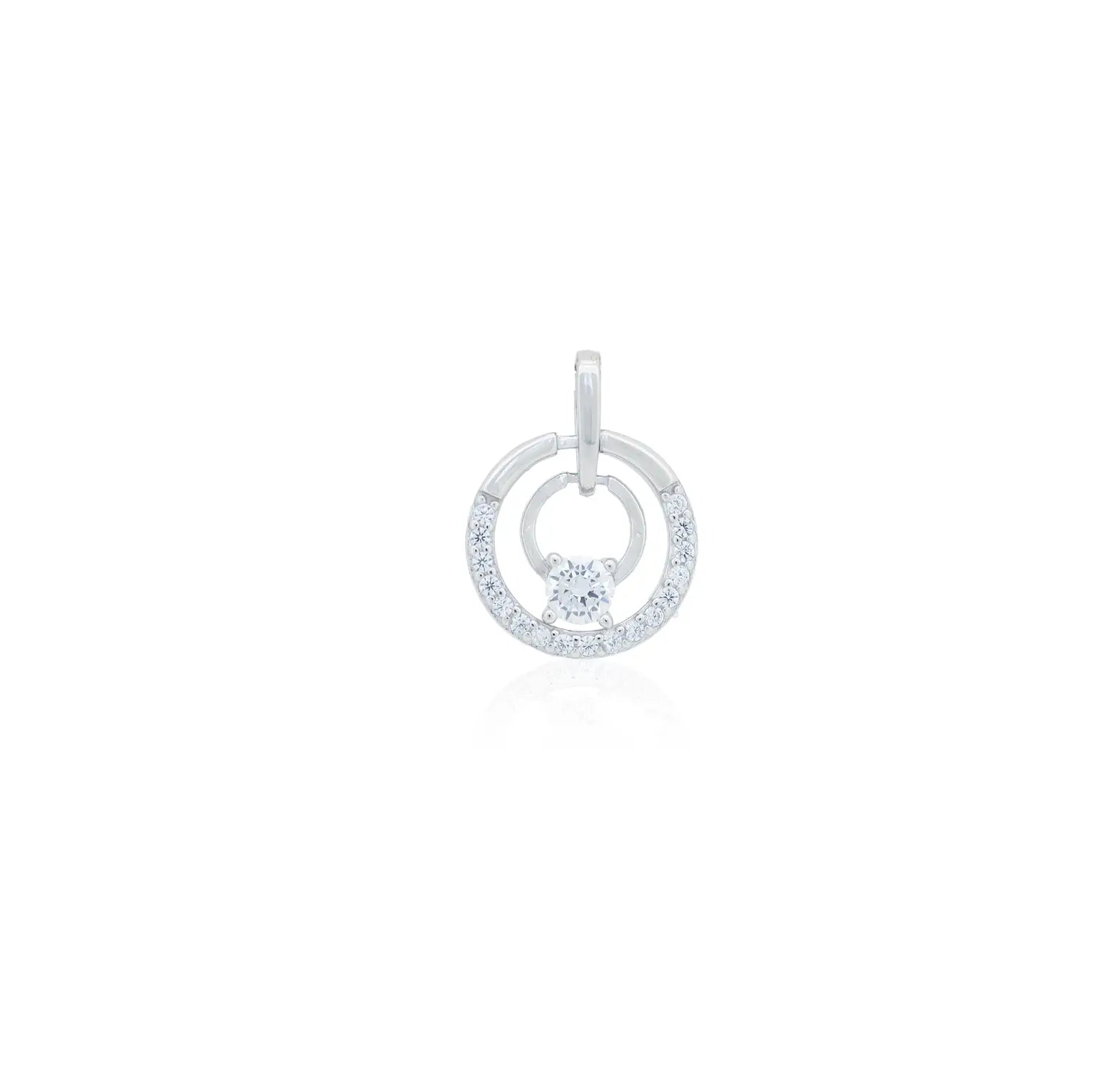 Rose Gold Ruby Circle Silver Pendant - Made With 925 Pure Silver