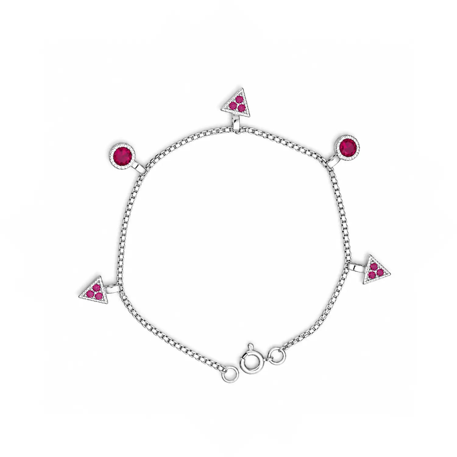 Pink Triangle Charm Bracelet – Elegant & Modern - Made With Pure 925 Silver