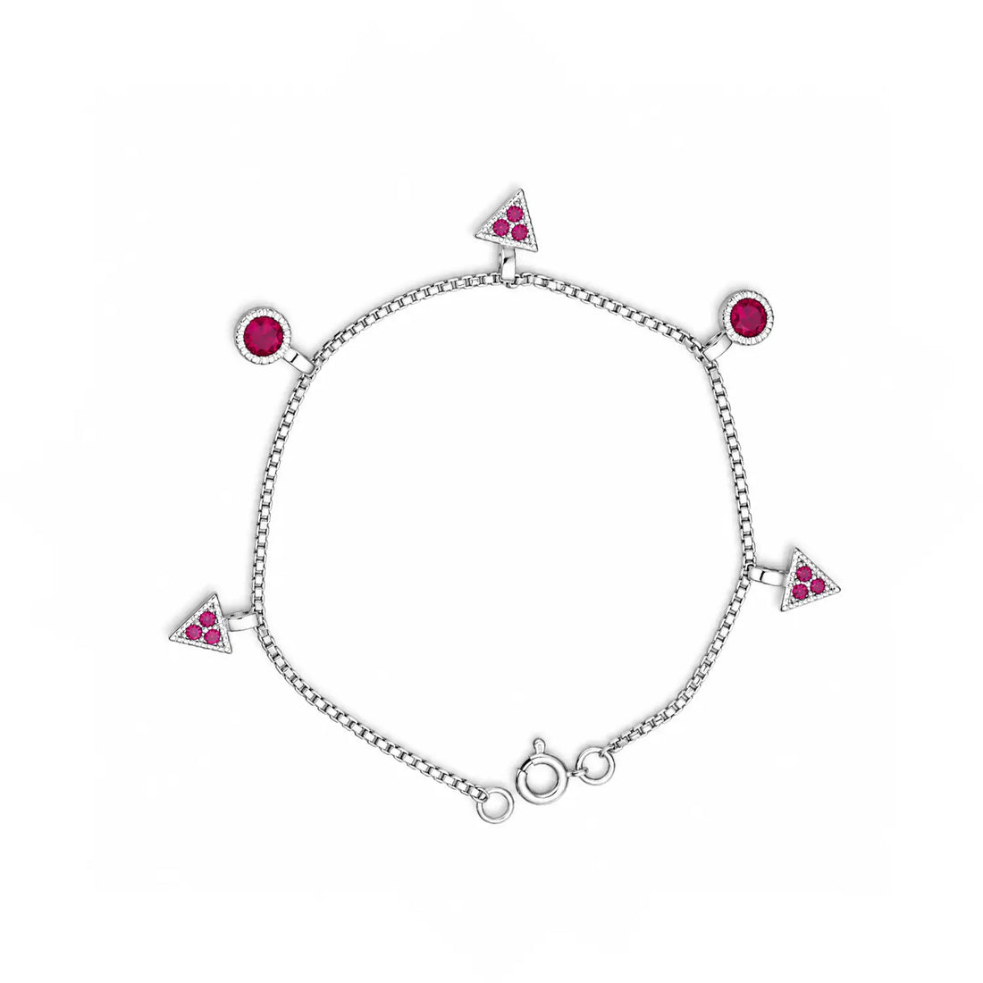 Pink Triangle Charm Bracelet – Elegant & Modern - Made With Pure 925 Silver