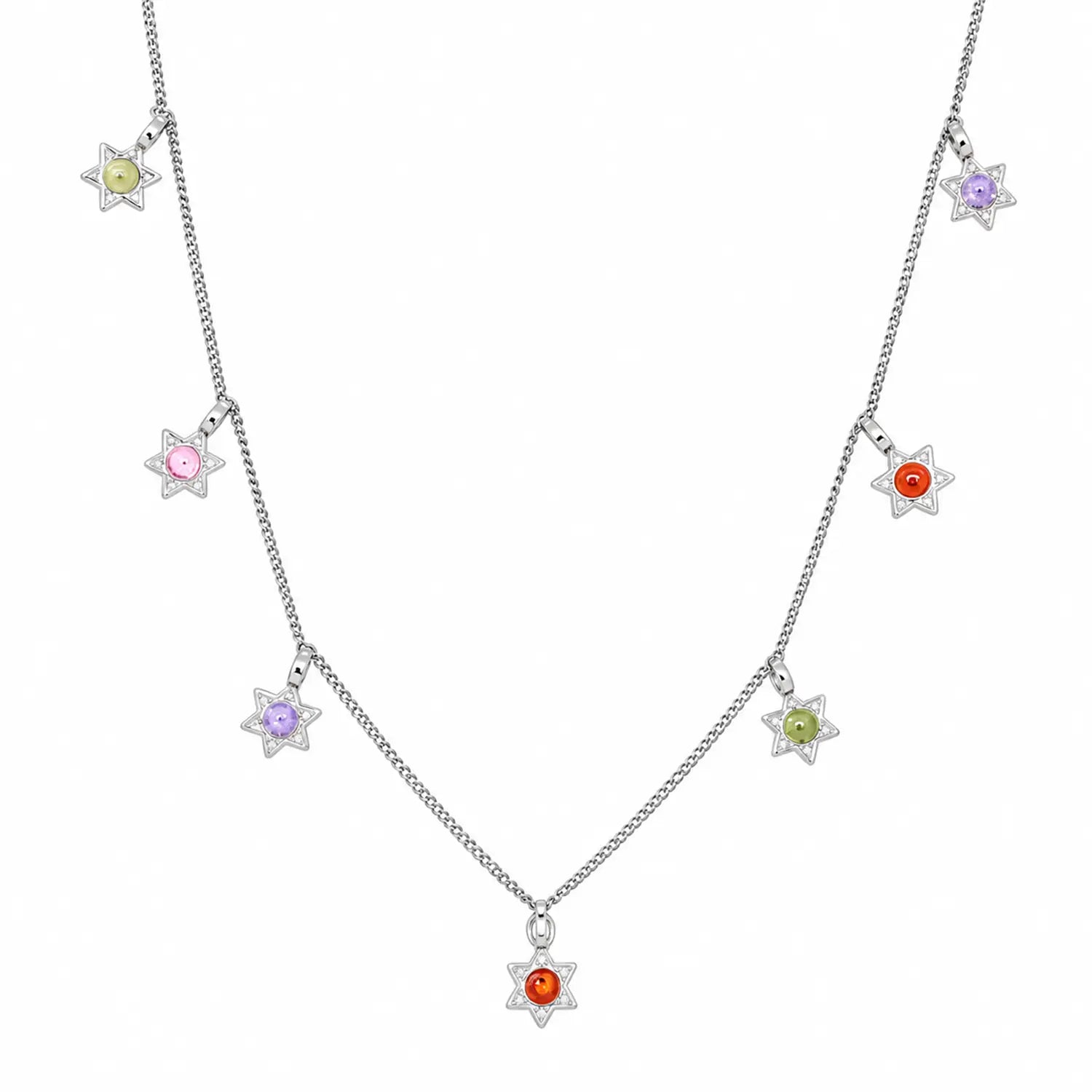 Multicolor Star Charm Chain - Made With Pure 925 Silver