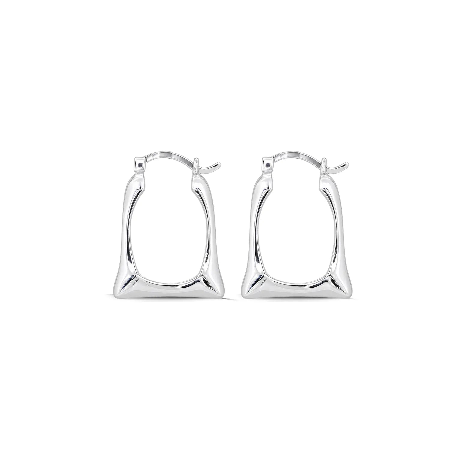 Elegant Geometric 925 Silver Hoop Earrings for Women - Made With Pure 925 Silver