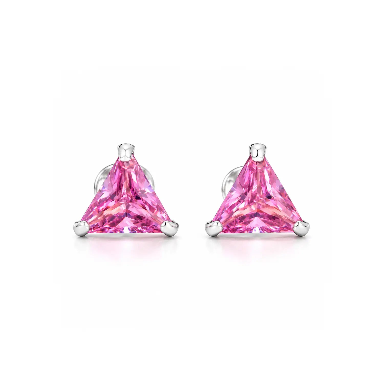 Royal Blue Triangle Gemstone Silver Stud Earrings - Made With Pure 925 Silver
