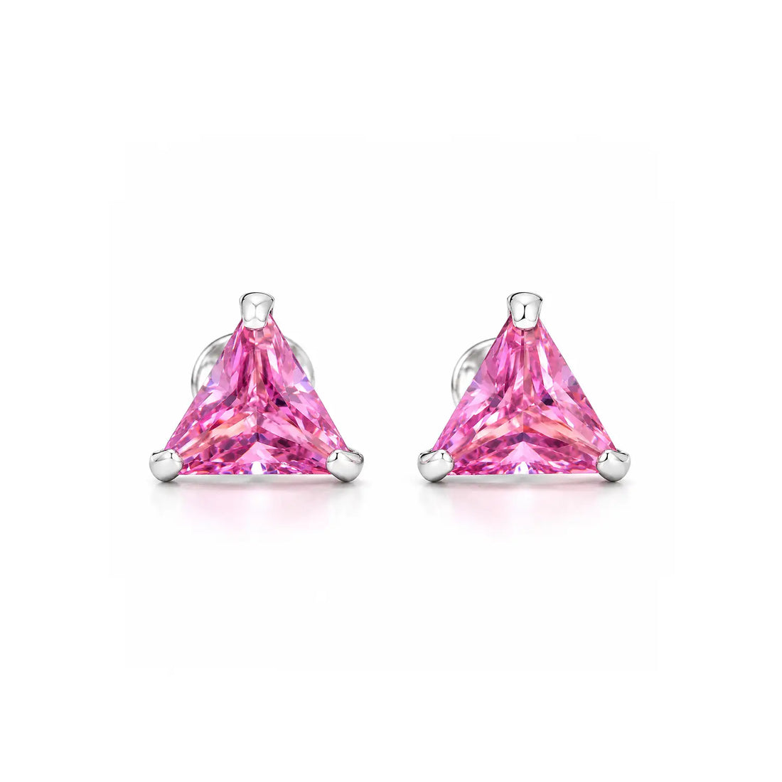 Royal Blue Triangle Gemstone Silver Stud Earrings - Made With Pure 925 Silver