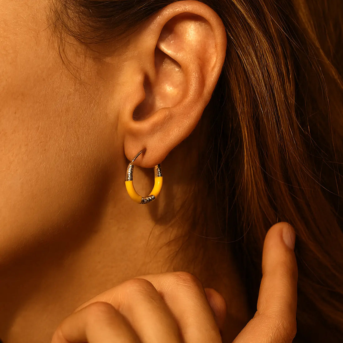 Lime Twist Silver Hoop Earrings - Made With Pure 925 Silver