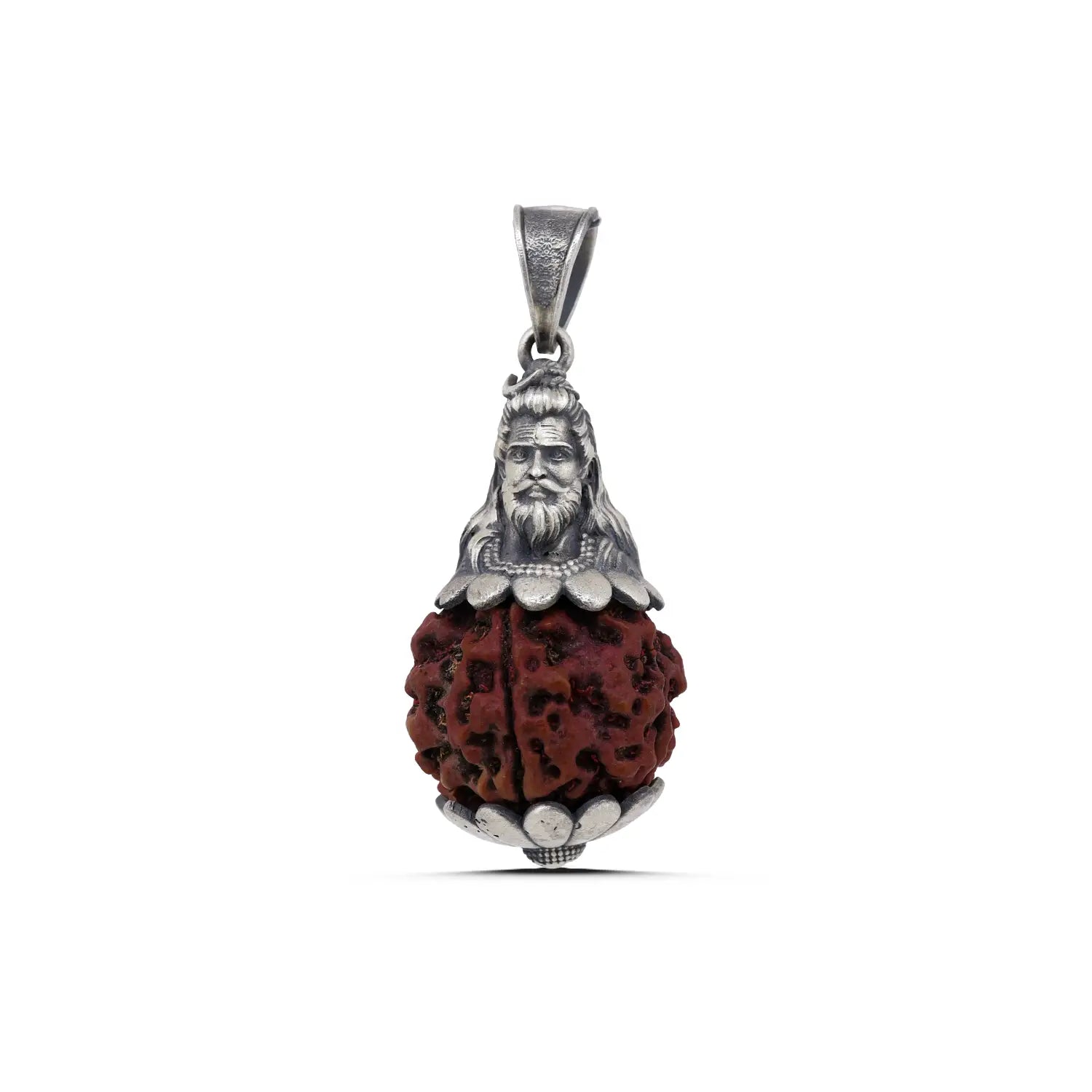 Rudraksha Sage Silver Pendant - Made With Pure 925 Silver