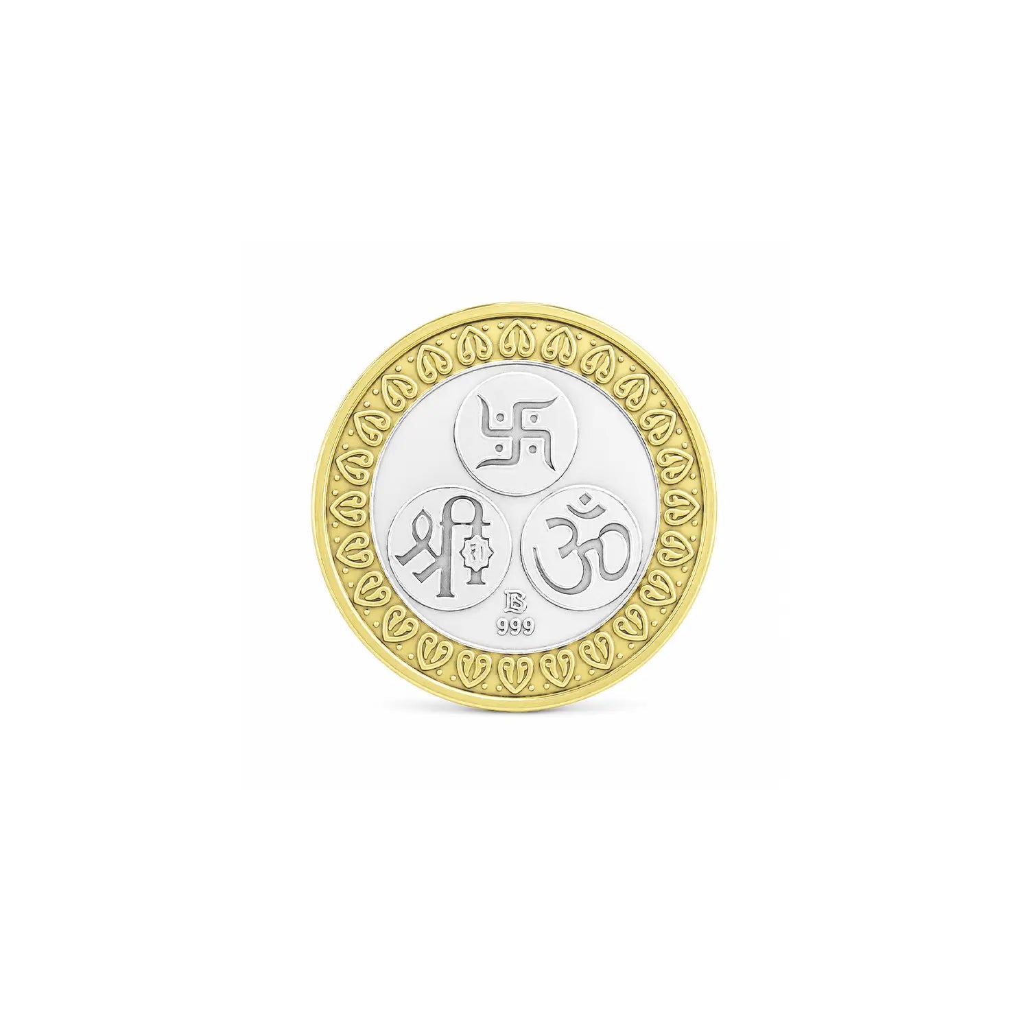 Lakshmi Ganesh Saraswati Gold-Plated Silver Coin - Made With Pure 925 Silver