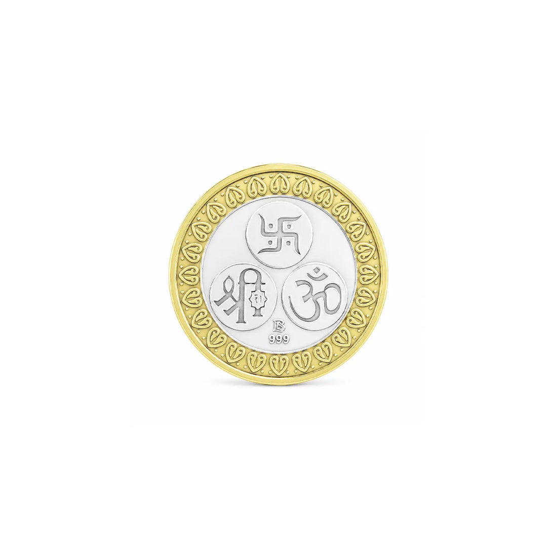 Lakshmi Ganesh Saraswati Gold-Plated Silver Coin - Made With Pure 925 Silver