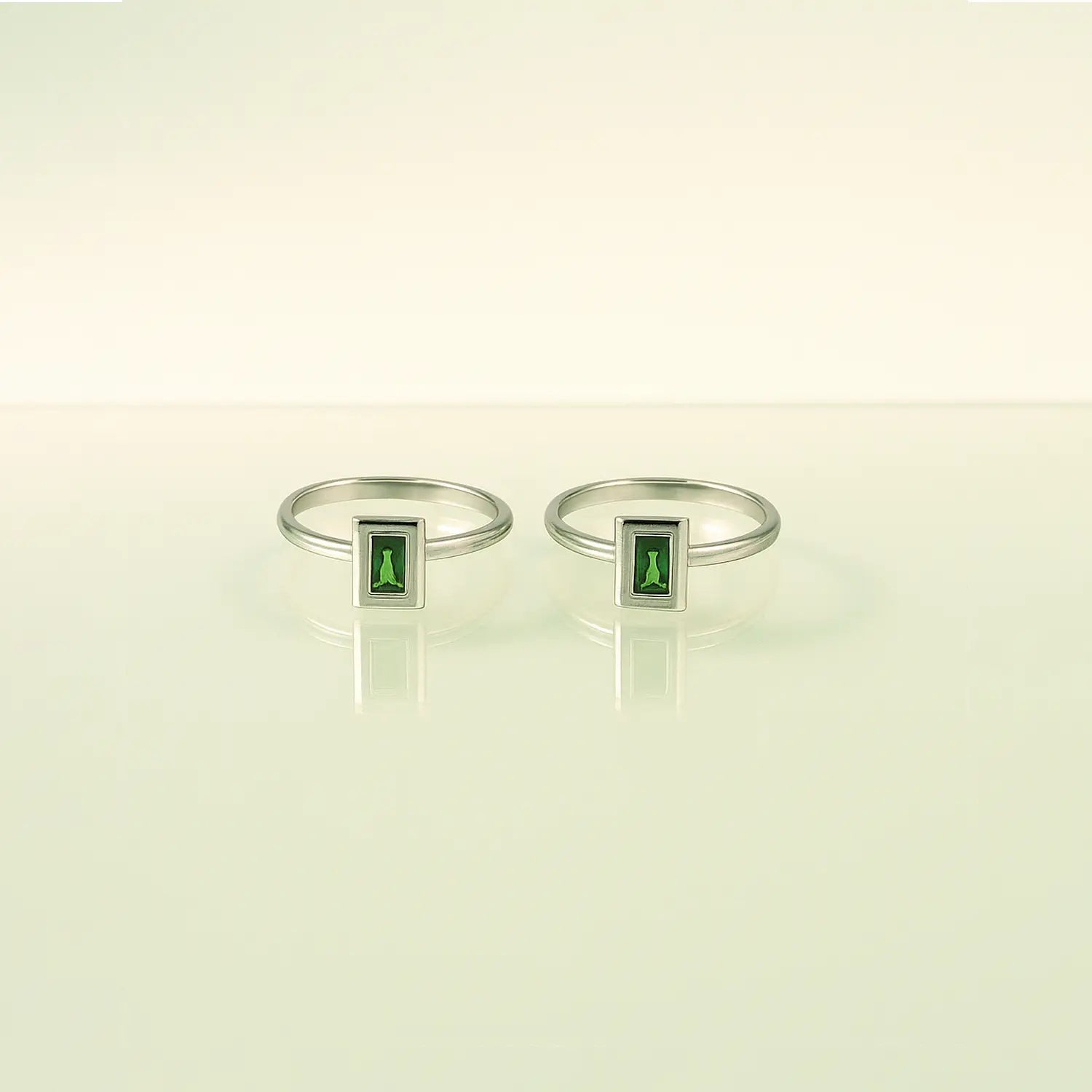 Elegant Pure Silver Stone Toe Rings (Pair)- Made With Pure 925 Silver