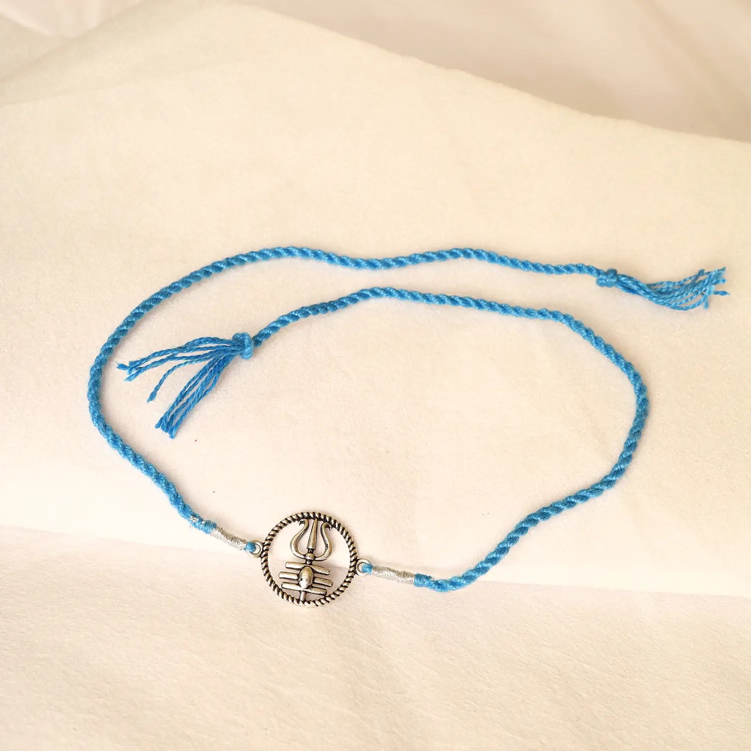 Trishul Shiv Silver Rakhi - Made With Pure 925 Silver