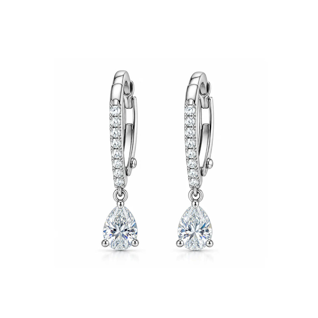 Elegant Teardrop Solitaire Silver Drop Earrings - Made With Pure 925 Silver