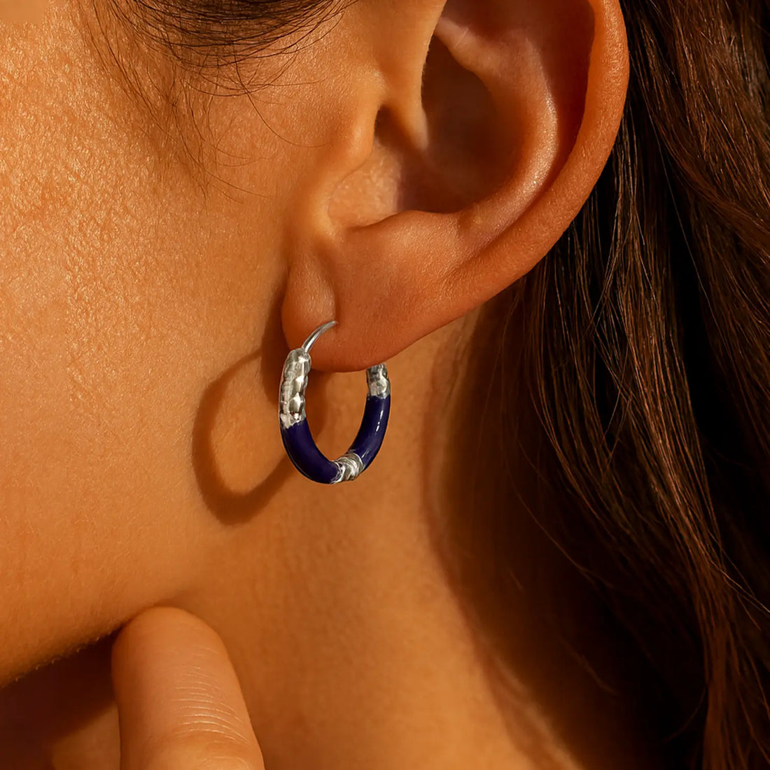Lime Twist Silver Hoop Earrings - Made With Pure 925 Silver