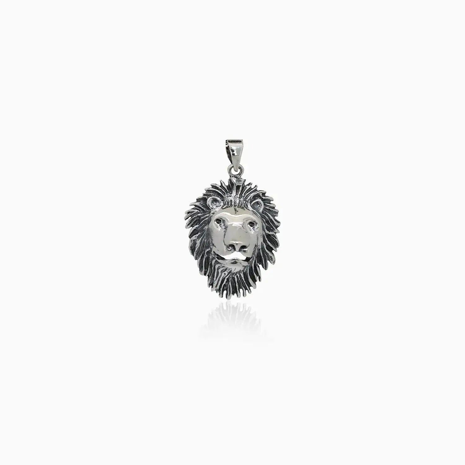 Pure Silver Lion Head Pendant- Made With Pure 925 Silver