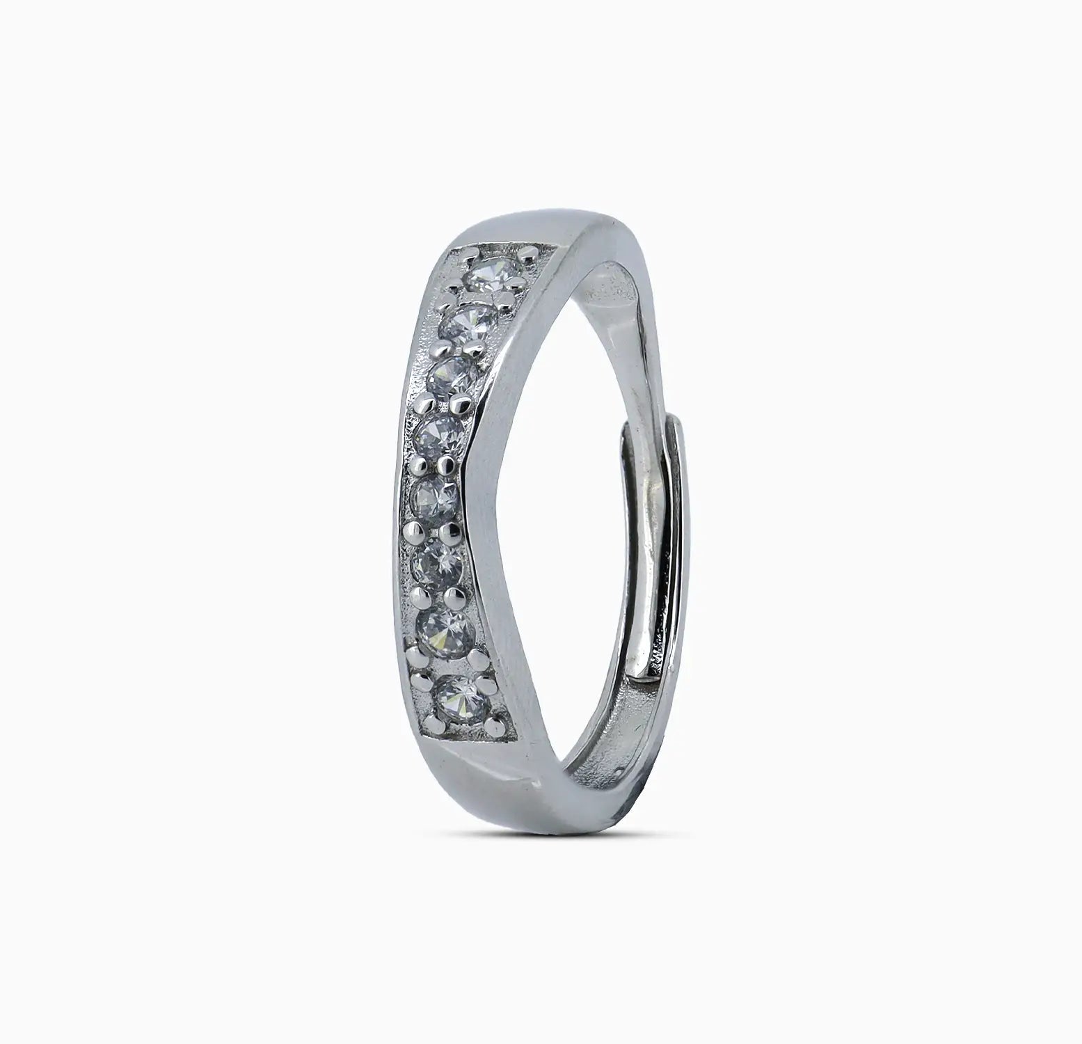 Pure Silver Sleek Diamond-Cut Band Ring - Made With Pure 925 Silver