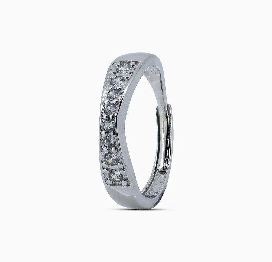 Pure Silver Sleek Diamond-Cut Band Ring - Made With Pure 925 Silver