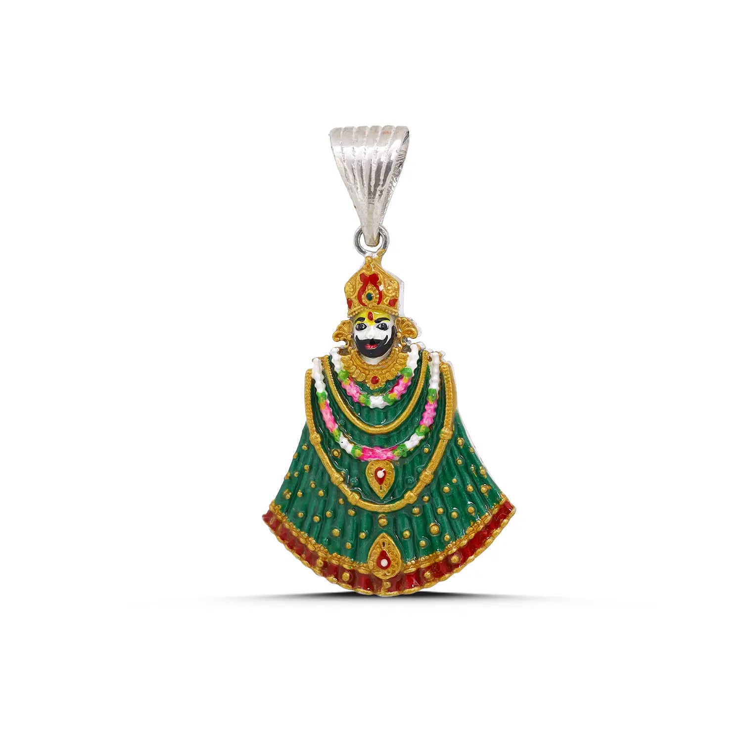 Divine Shrinathji Multicolour Silver Pendant - Made With Pure 925 Silver