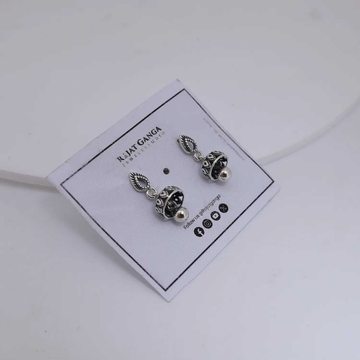 Elegant Teardrop Pure Silver Jhumki Earrings- Made With Pure 925 Silver