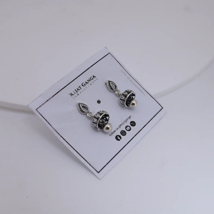 Elegant Teardrop Pure Silver Jhumki Earrings- Made With Pure 925 Silver