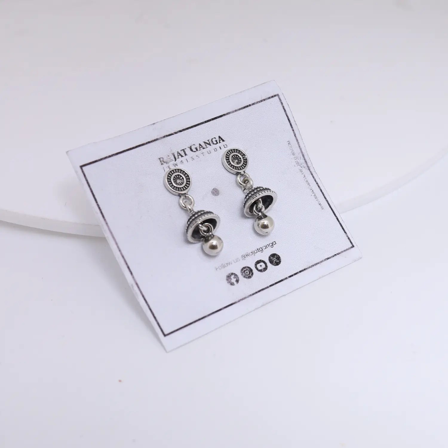 Classic Round Pure Silver Jhumki Earrings- Made With Pure 925 Silver