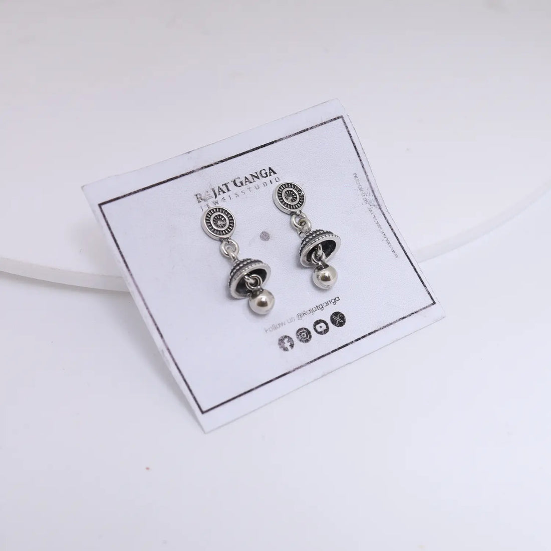 Classic Round Pure Silver Jhumki Earrings- Made With Pure 925 Silver