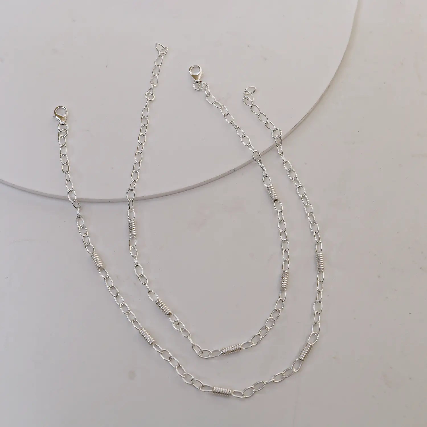 Classic Link Pure Silver Anklet- Made With Pure 925 Silver