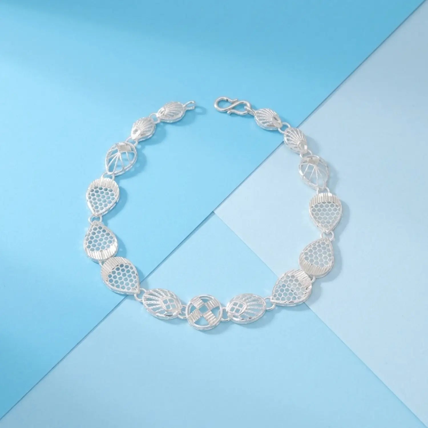 PearlDrop Mesh Silver Bracelet - Made With Pure 925 Silver