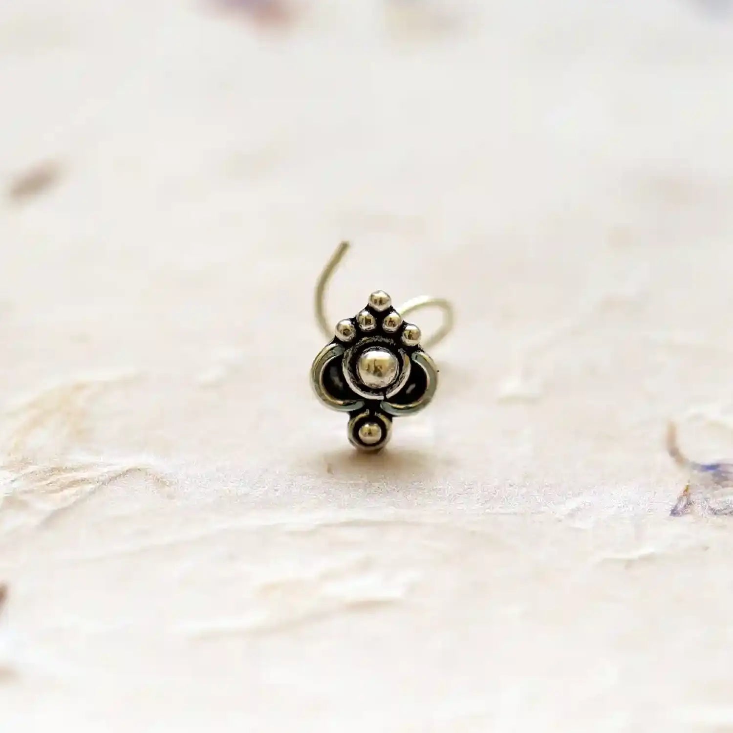 Antique Silver Crown Nose Pin- Made With Pure 925 Silver