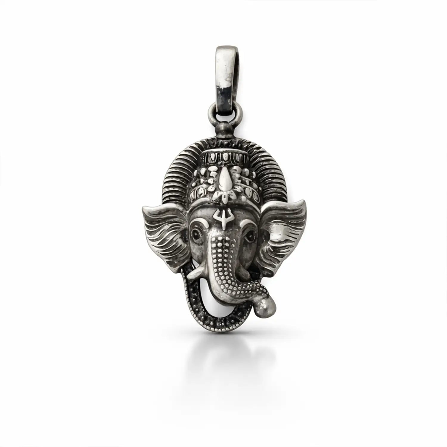 Divine Lord Ganesha Oxidised Pure Silver Pendant- Made With Pure 925 Silver