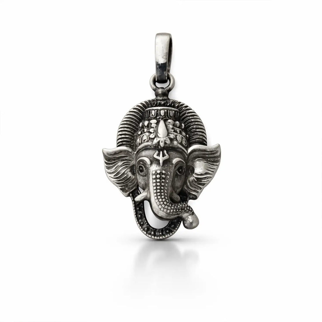 Divine Lord Ganesha Oxidised Pure Silver Pendant- Made With Pure 925 Silver