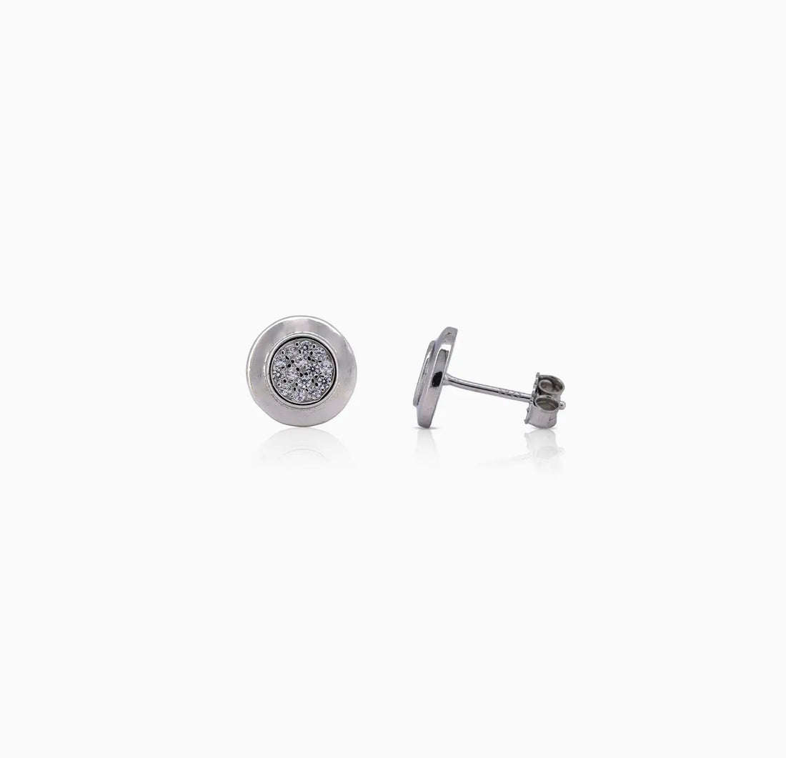 Classic Round Silver Pendant & Earrings Set - Made With Pure 925 Silver