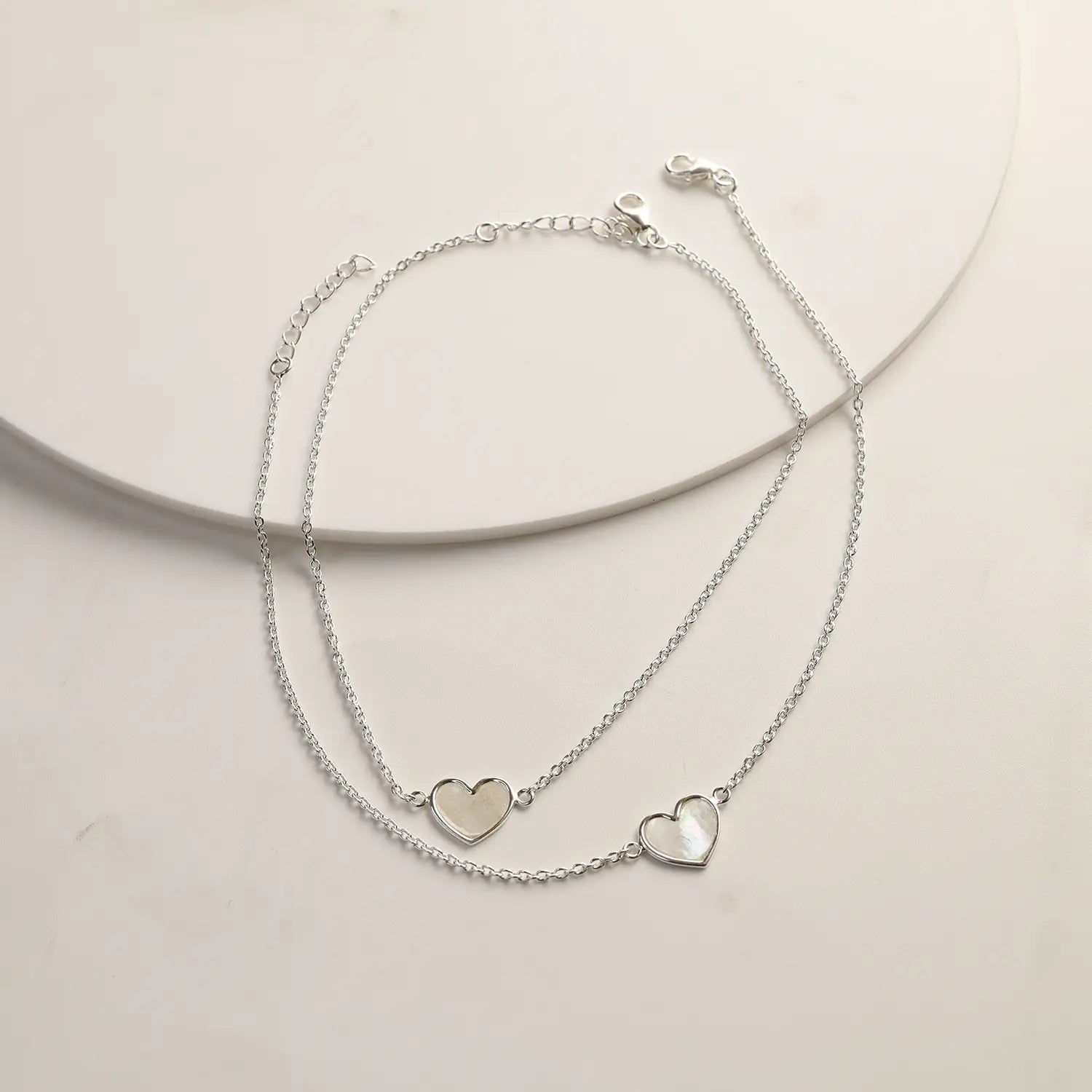 Elegant Heart Pure Silver Anklet- Made With Pure 925 Silver