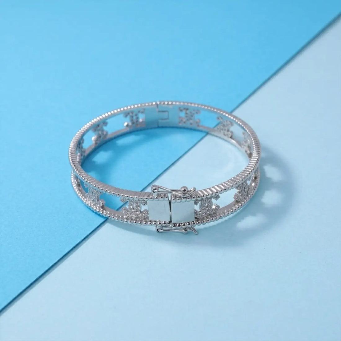 Luxury Pure Silver CZ Designer Bracelet - Made With Pure 925 Silver
