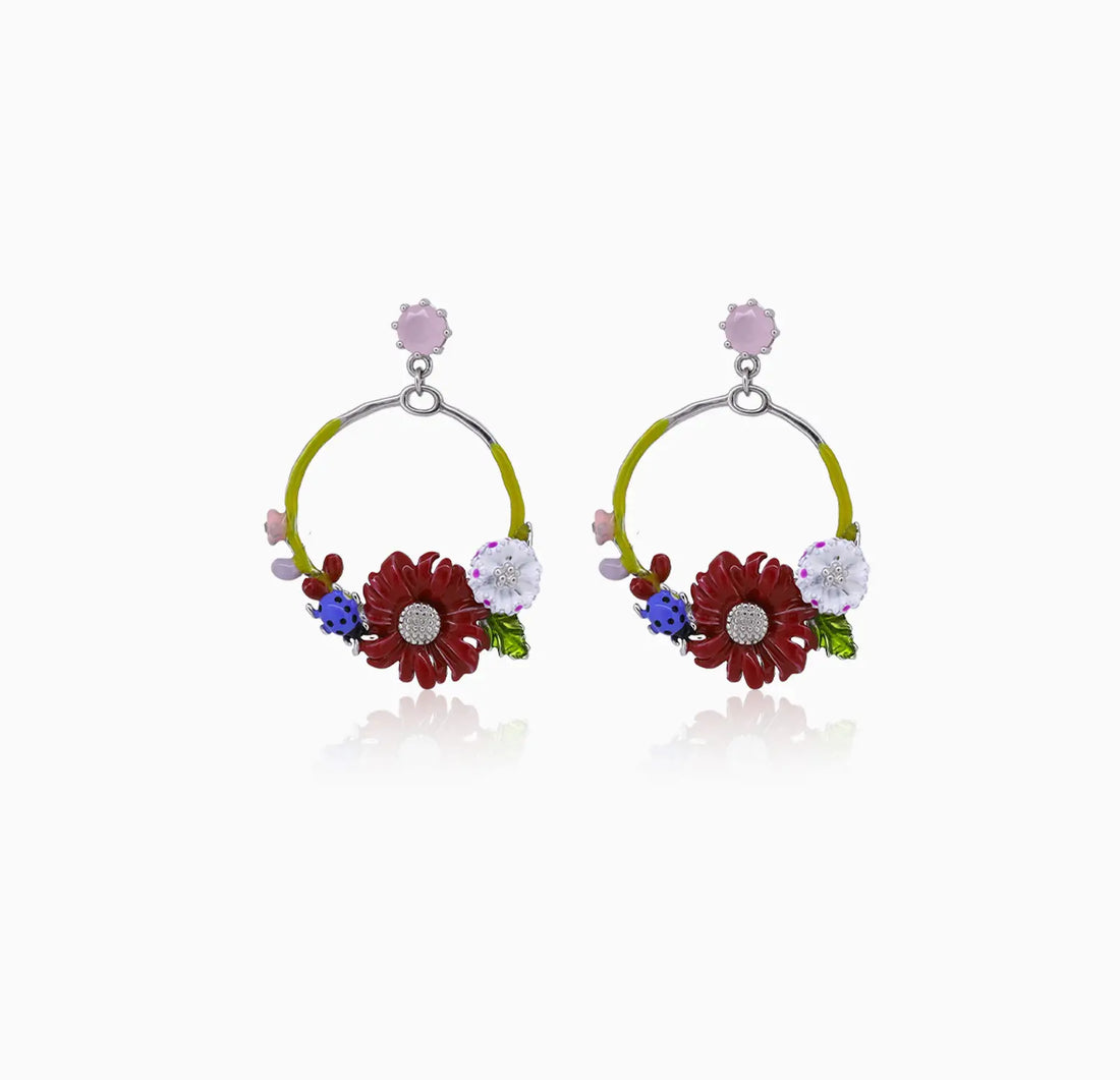 Floral Harmony Silver Necklace Set- Made With Pure 925 Silver