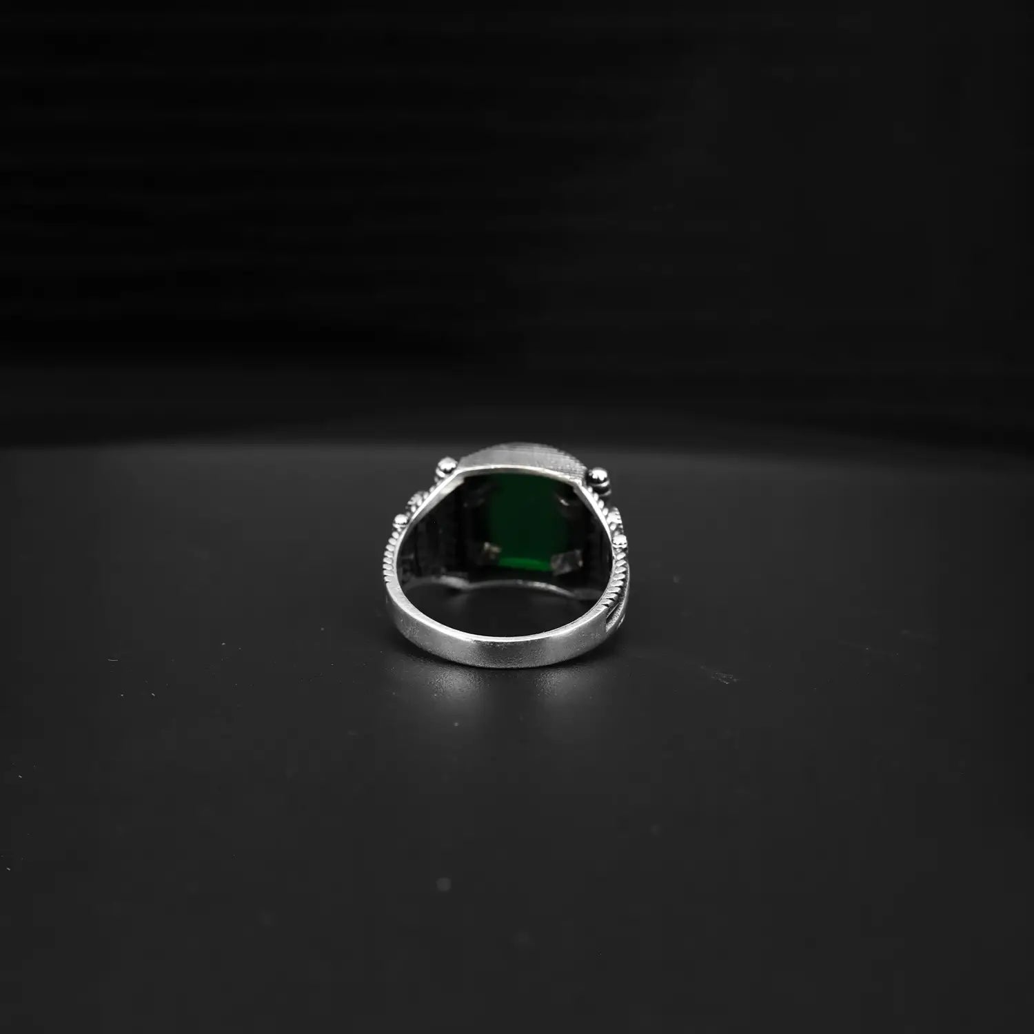 Pure Silver Green Onyx Vintage Ring - Made With Pure 925 Silver