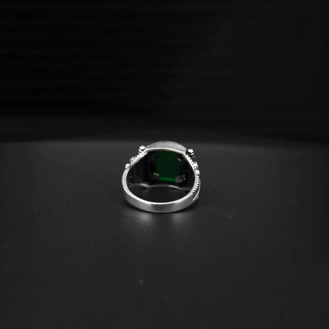 Pure Silver Green Onyx Vintage Ring - Made With Pure 925 Silver