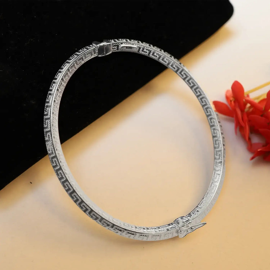 Greek Pattern Silver Bracelet - Made With Pure 925 Silver