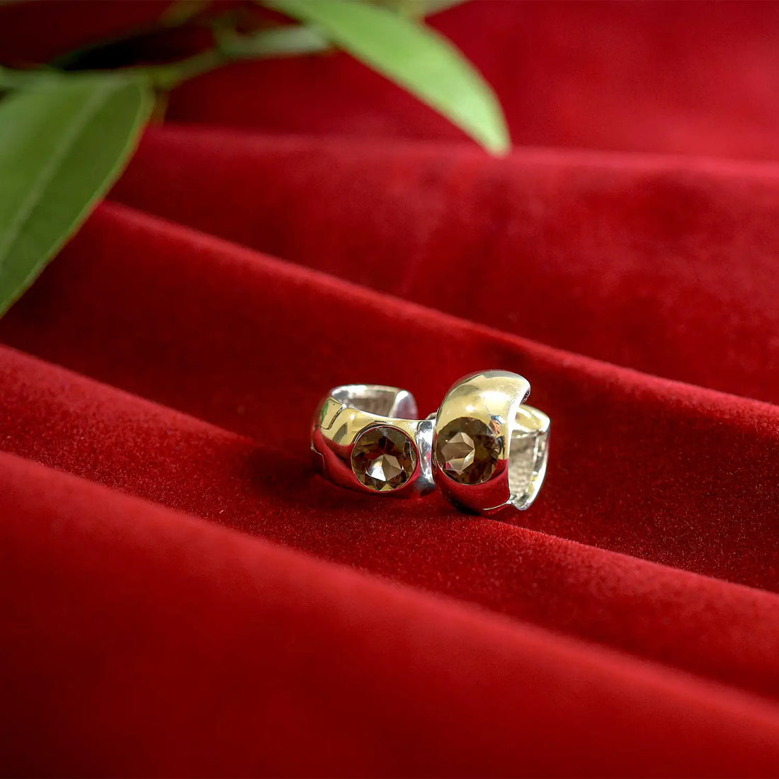 Silver Earrings with Smoky Quartz Accent- Made With Pure 925 Silver
