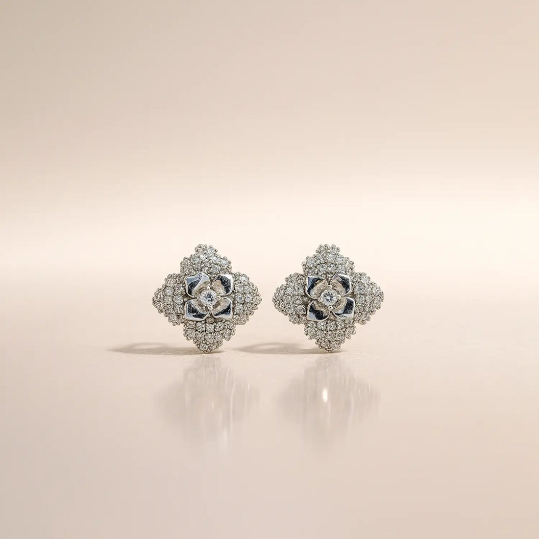Silver Floral Statement Earring- Made With Pure 925 Silver